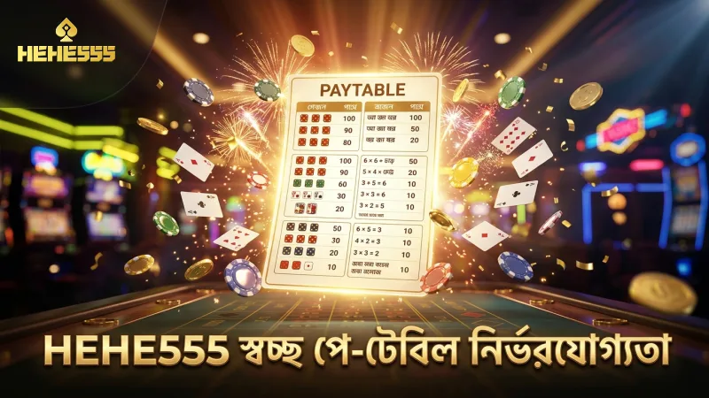 HEHE555-তে স্বচ্ছ পে-টেবিল গেমের বিশ্বাসযোগ্যতা নিশ্চিত করে